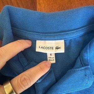 Boys  Size 6 Lacoste Classic Blue Polo